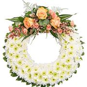 FW 10 Orange &amp; White Floral Wreath