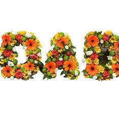 LM 10 DAD MIXED COLOURS &amp; FLOWERS LETTERING