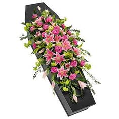 CS 16 Pink Rose and Lily Casket Spray