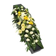 CS 17 Yellow and White Casket Spray