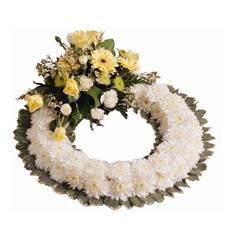 FW 07 White &amp; Yellow Floral Wreath