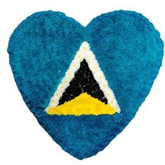 HC 13 ST LUCIA FLAG HEART