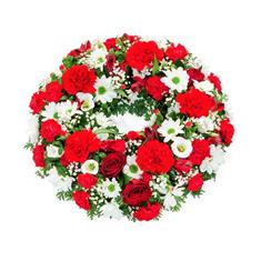 OW 39 Red &amp; White Wreath