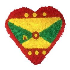 HC 15 Grenada Flag Heart