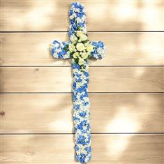 OCRO 17 BLUE AND WHITE HYDRANGEAS CROSS 