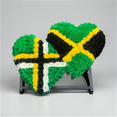 DH05 DOUBLE FLAG HEART ON THE STAND 